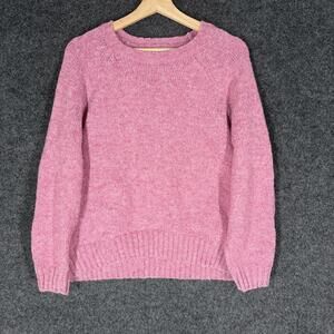 Old Navy Sweater Pullover Women L Large Pink Knit Wool Long Sleeve Crew Neck